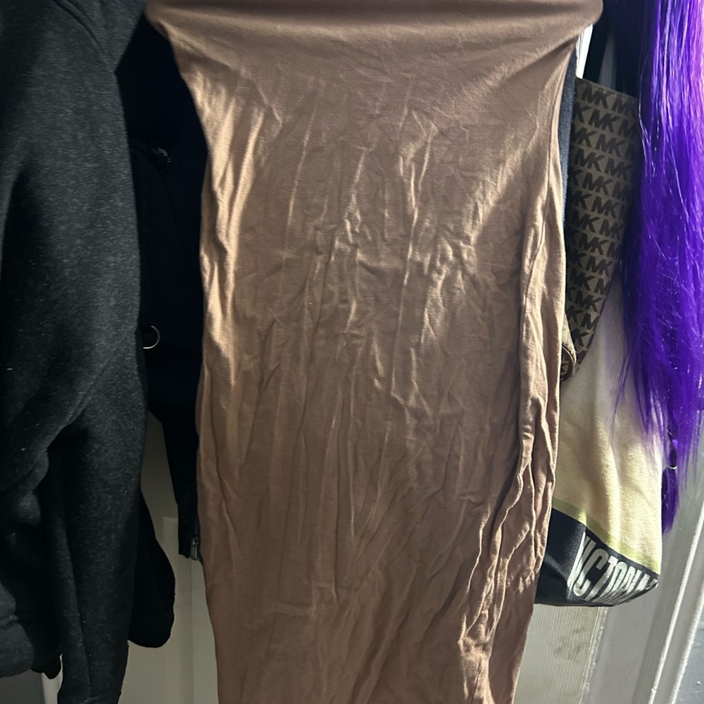 Strapless Tan Dress
